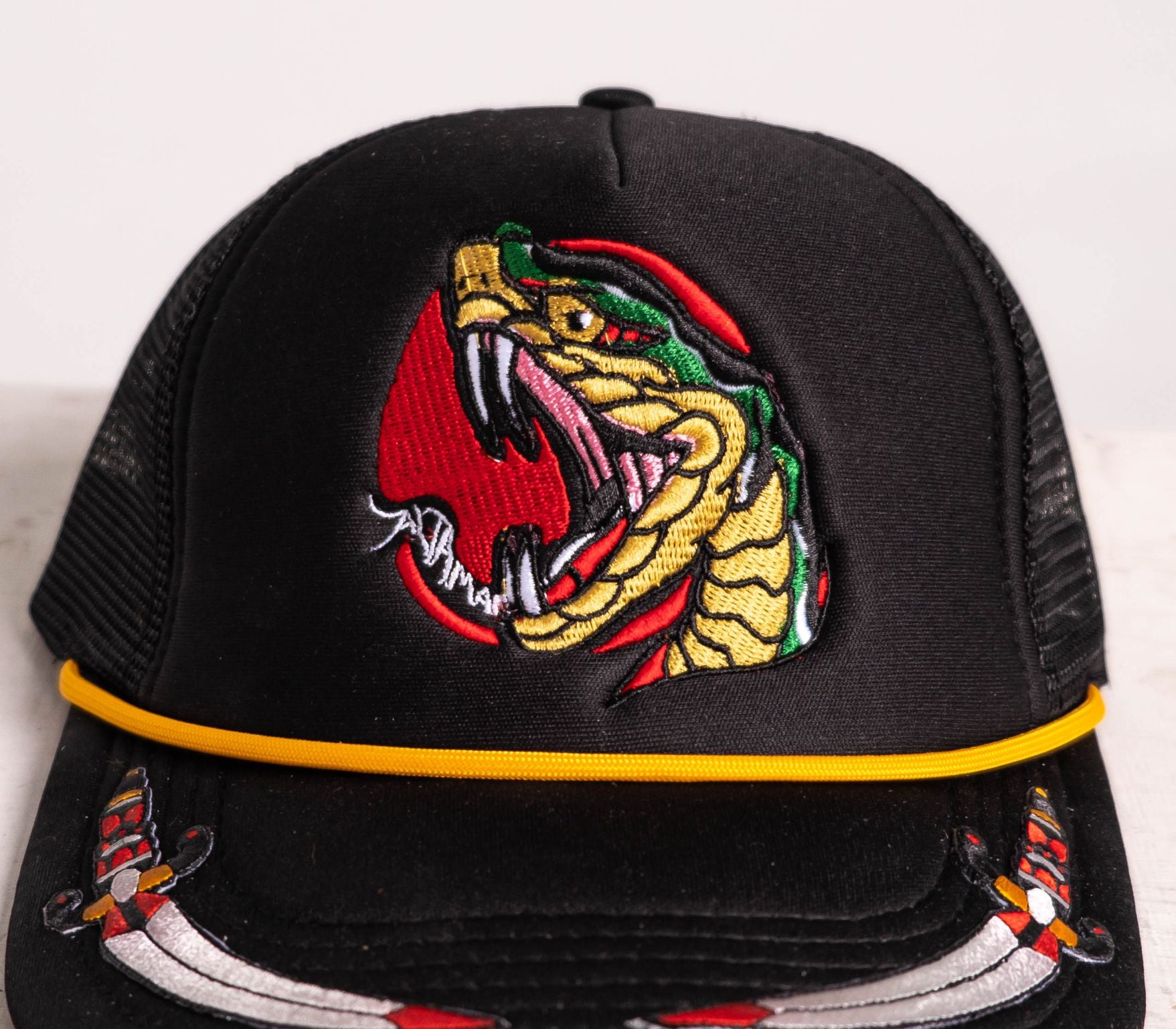 Black "Snake & Swords" Trucker Hat - ALTAMAR.LIFE