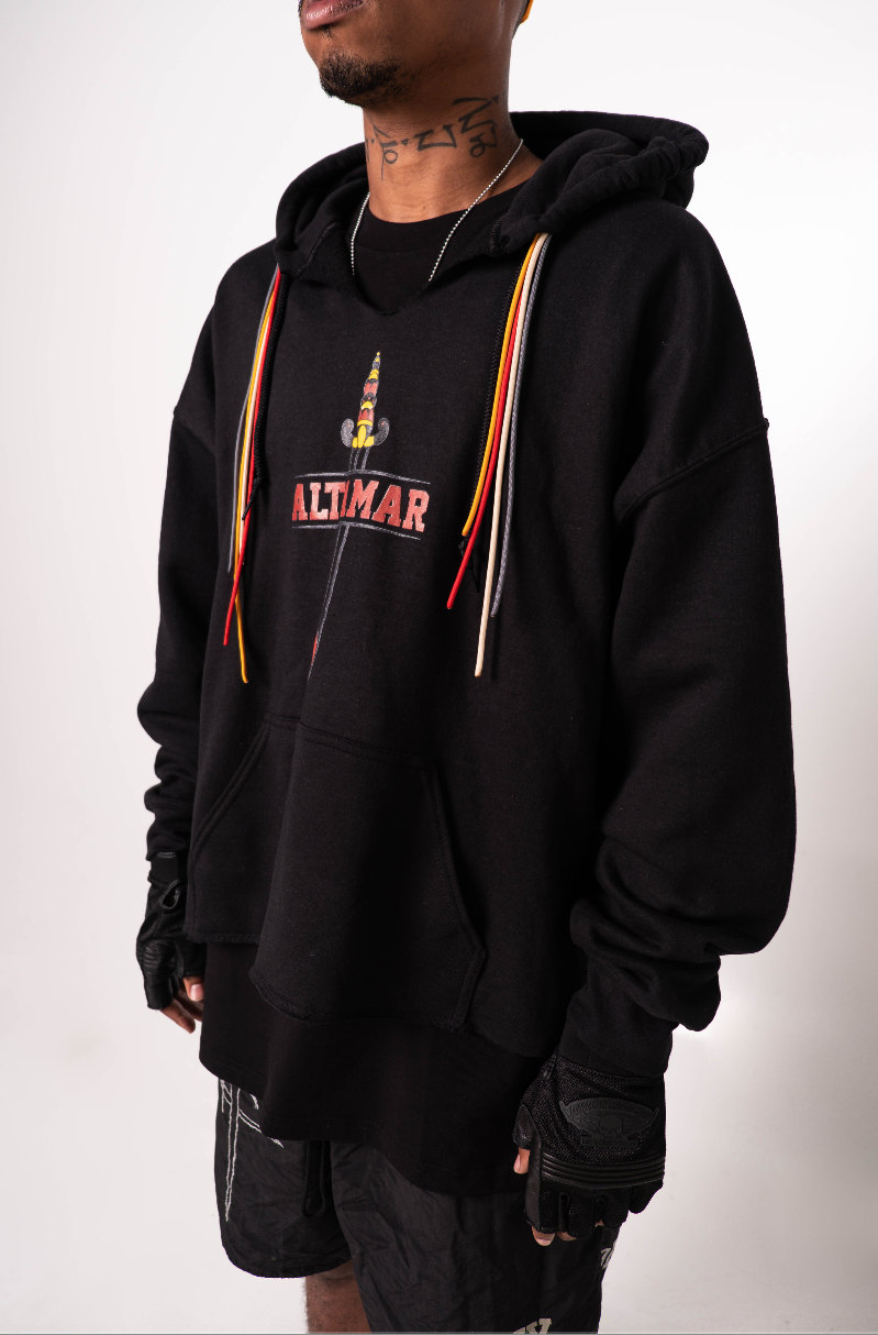 Oversized Cropped Black Hoodie - ALTAMAR.LIFE