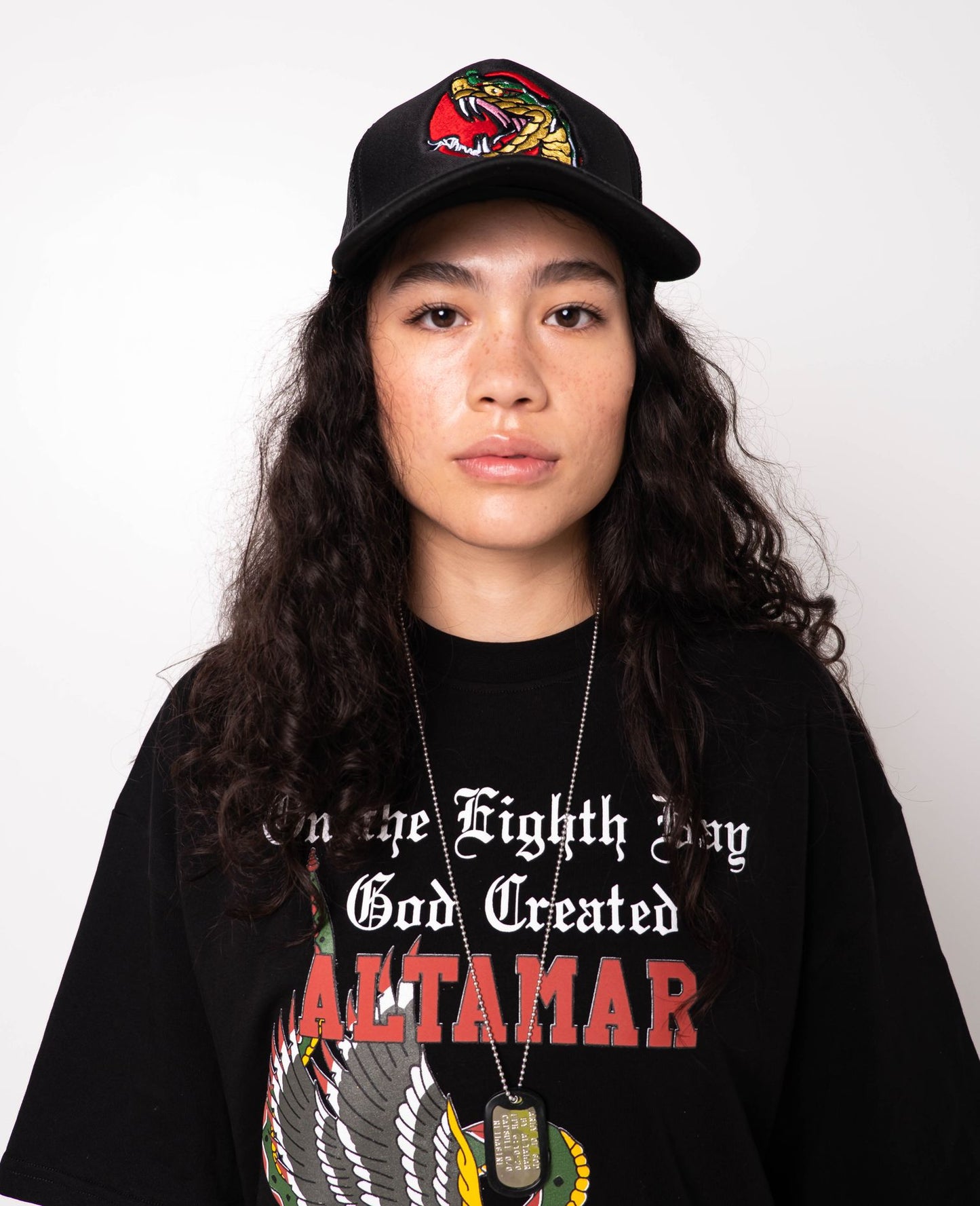 Black "Snake & Swords" Trucker Hat - ALTAMAR.LIFE