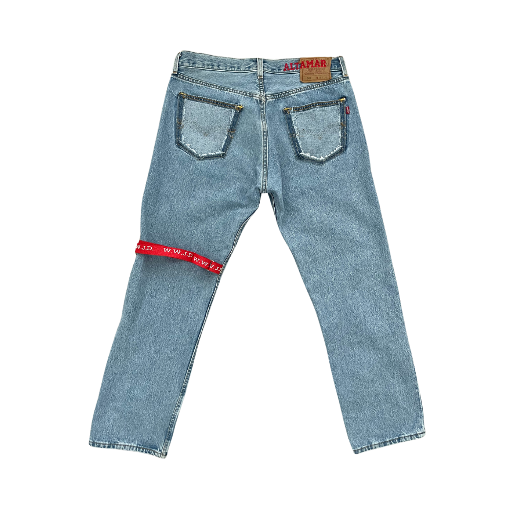 90's Levi's 501 Light Wash WWJD Denim - ALTAMAR.LIFE