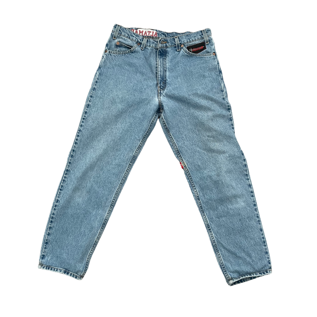 90's Levi's 550 Cropped Fit Light Wash WWJD jeans - ALTAMAR.LIFE